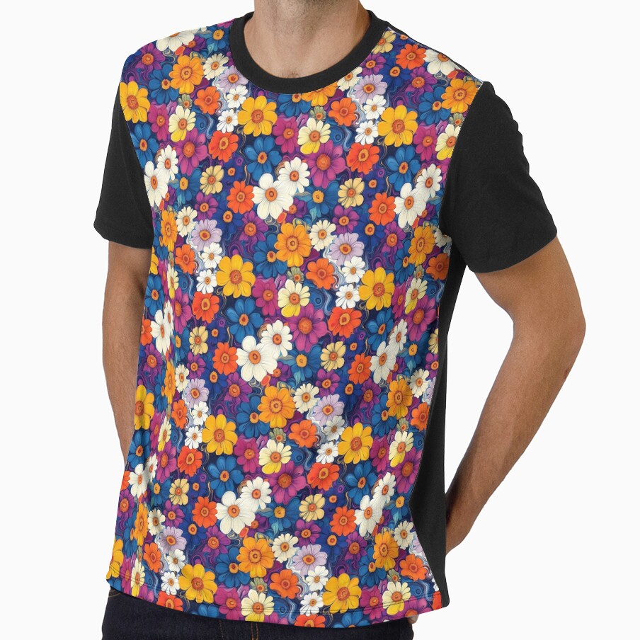 Vibrant Psychedelic Floral Seamless Pattern by VoyteksDesigns