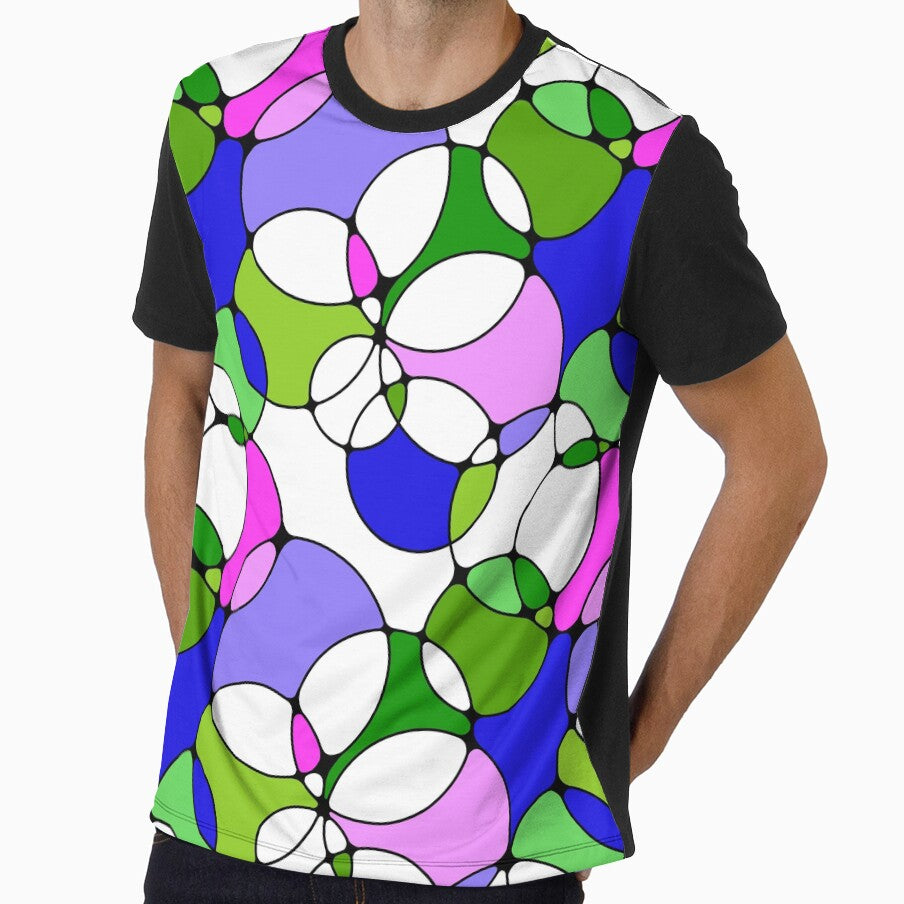 Neurographic Joy Abstract Overlapping Shapes Blue Purple Pink Green by thecolorbirdie