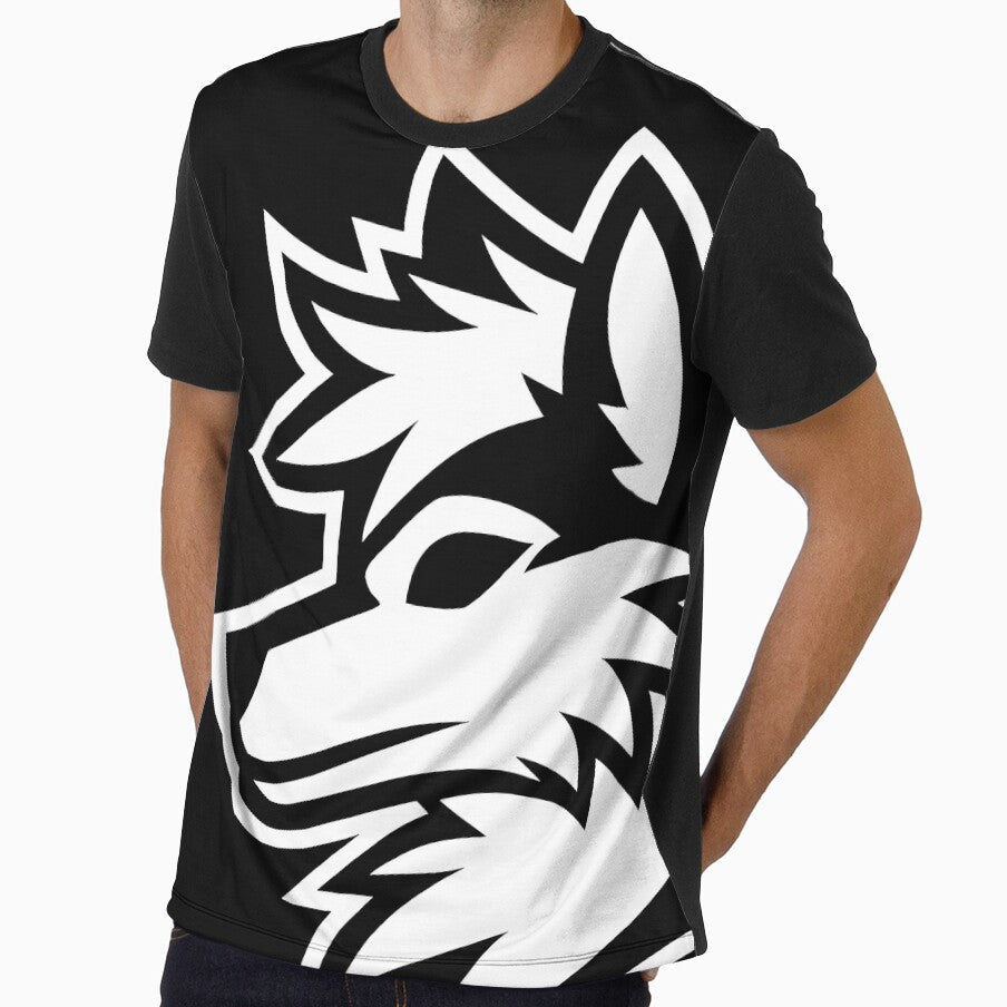 Silhouette Furry Pride Wolf Logo Black and White by BlueBullBazaar Unisex , , , Long Sleeve Tee