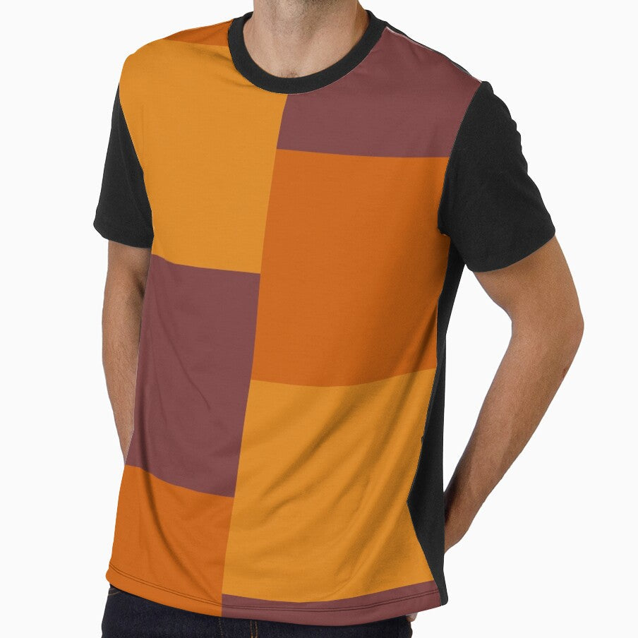 Orange color block rectangles pattern by 247vibes Unisex , , , Long Sleeve Tee