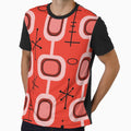 Space Age Geometric Art Bright Red by thepixelgarden