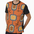 Space Age Geometric Art Burnt Orange by thepixelgarden