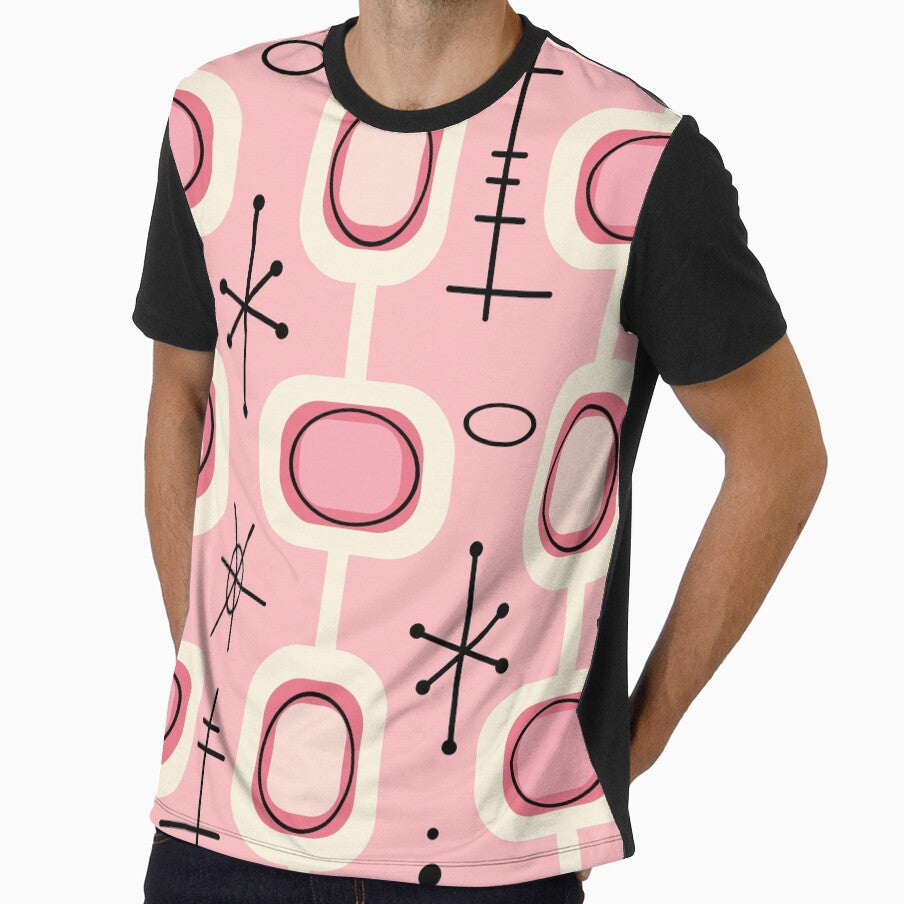 Space Age Geometric Art Pink Vanilla 1 by thepixelgarden