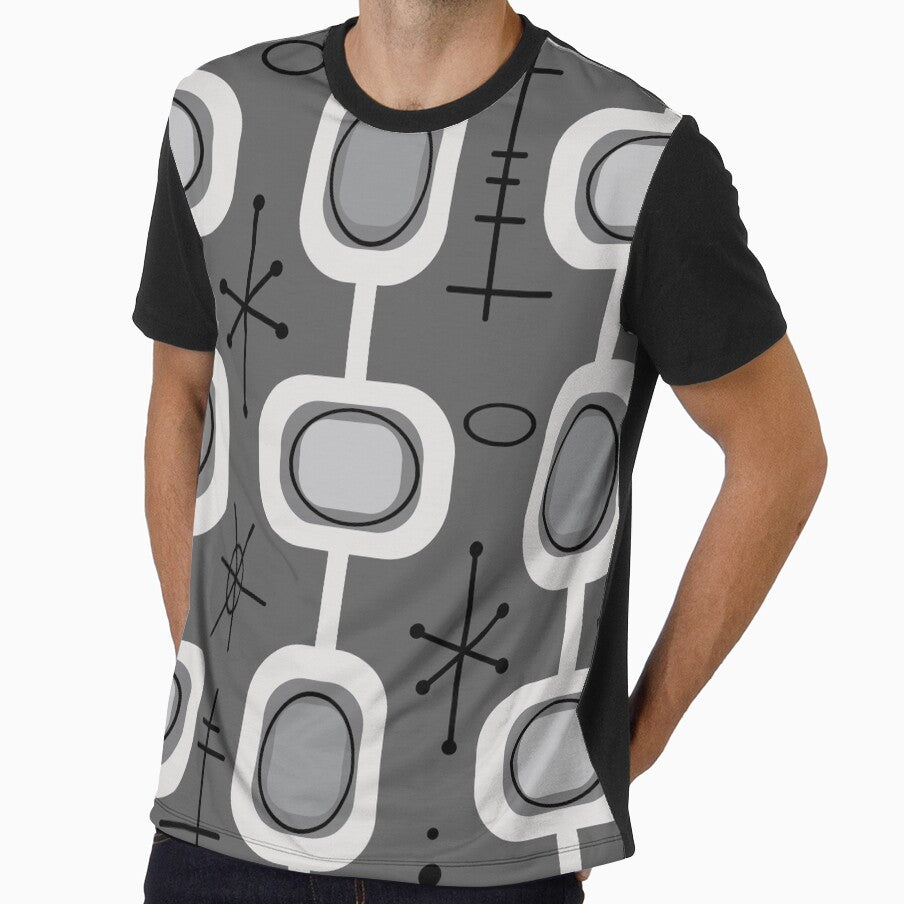 Space Age Geometric Art Dark Gray by thepixelgarden