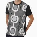 Space Age Geometric Art Dark Gray by thepixelgarden