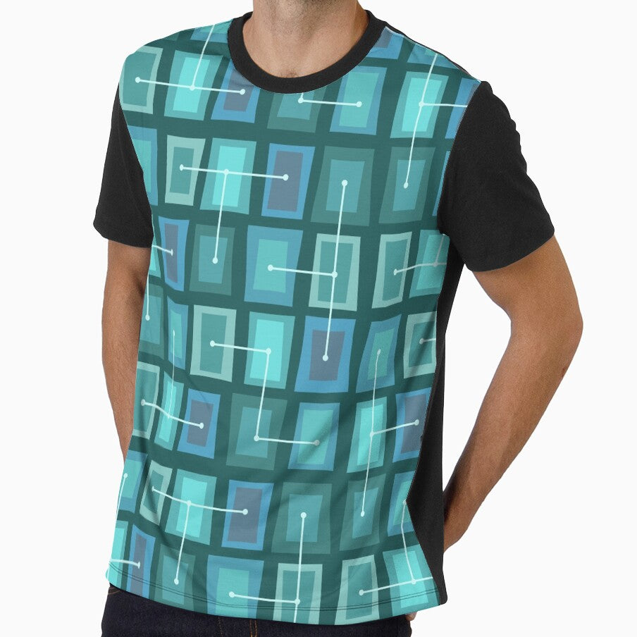 Wonky Doors Smaller Ocean Blue Green by thepixelgarden