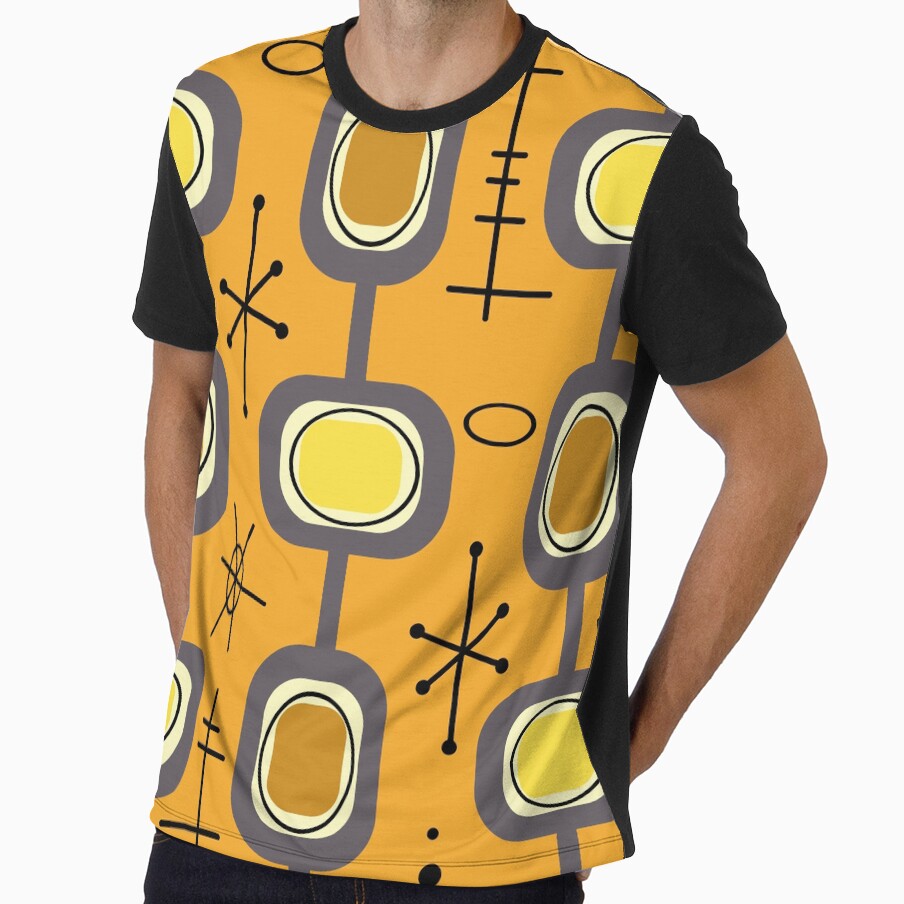 Space Age Geometric Art Orange by thepixelgarden