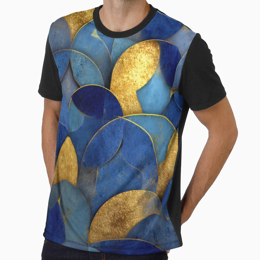 Luxury Gold & Teal Scallop Abstract – Textured Elegance by EK-World