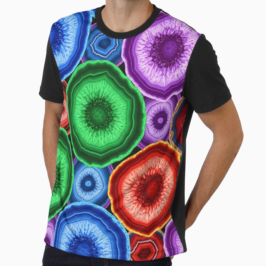 Colorful Agate Slices Pattern by Kaleidoscope Print