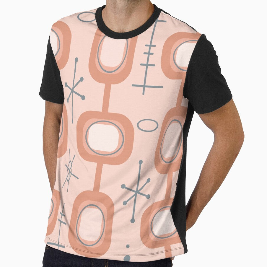 Space Age Geometric Art Peach by thepixelgarden