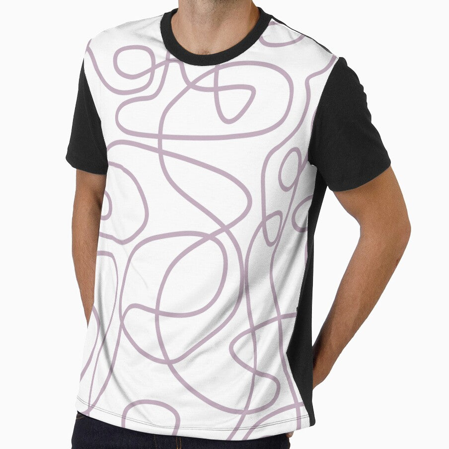Doodle Line Art Pattern | Mauve on White by itsjensworld