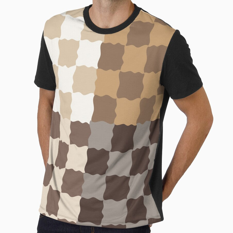 Mocha Checkerboard Pattern | Neutral Retro Home Decor by nineFlorals
