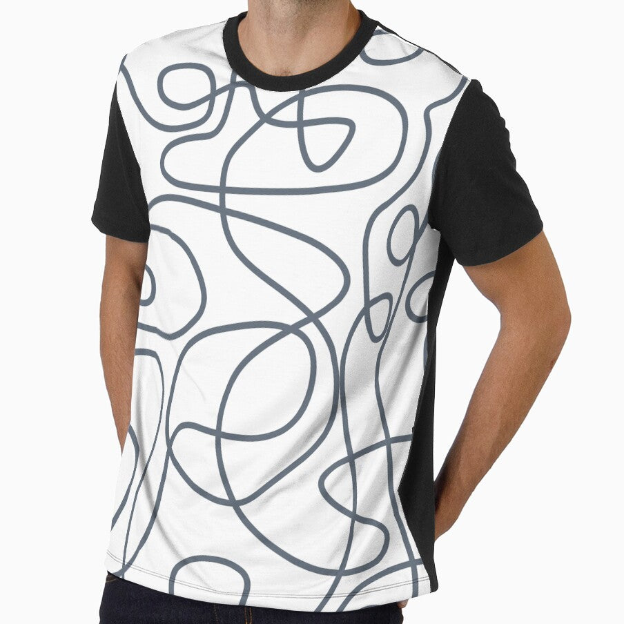 Doodle Line Art Pattern | Blue-Gray on White by itsjensworld