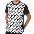 black and white abstract bone circle organic shape pattern by Ray Loka Unisex , , , Long Sleeve Tee