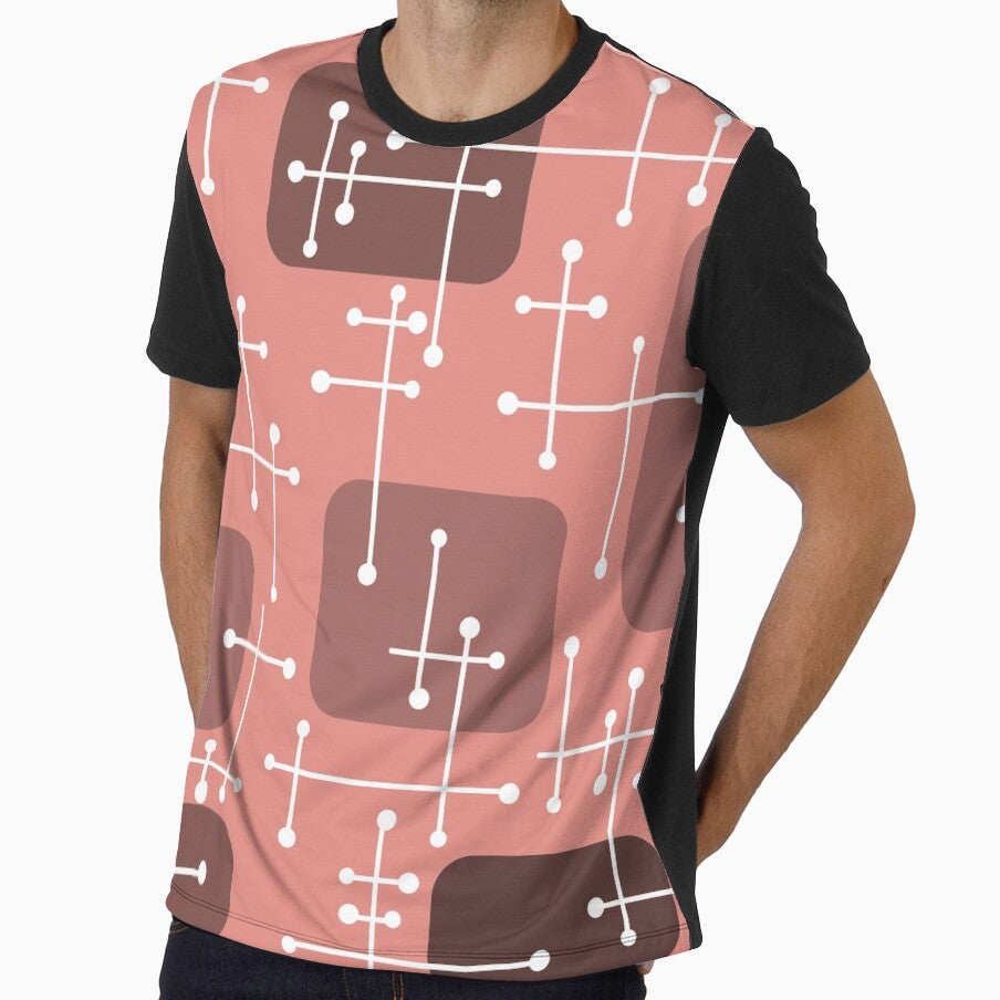 1950s Eames Era Art Crosshairs Salmon Pink by thepixelgarden