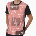 1950s Eames Era Art Crosshairs Salmon Pink by thepixelgarden