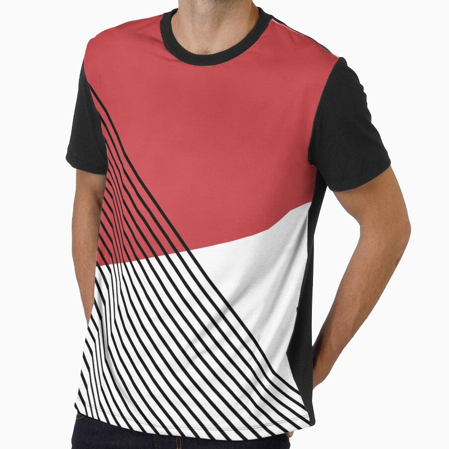 Simple geometric art - red by BattaAnastasia Unisex , , , Long Sleeve Tee