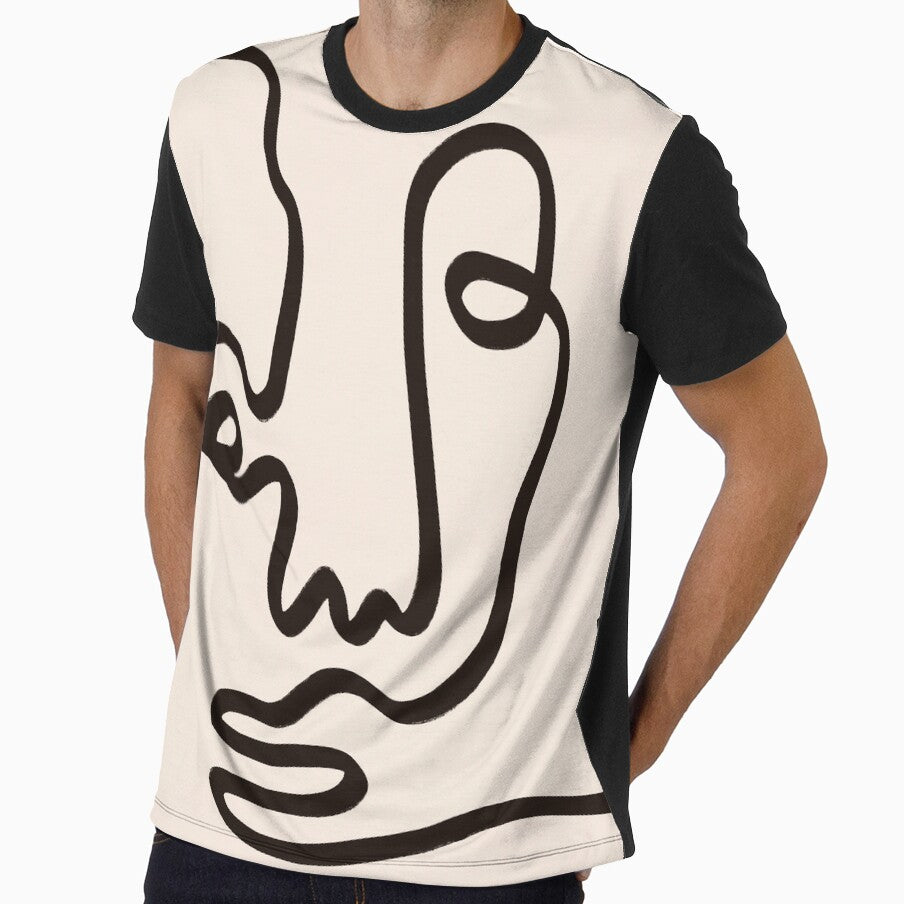 One Line Figurative Face Minimal art by trajeado14