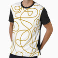 Doodle Line Art Pattern | Old Gold on White by itsjensworld