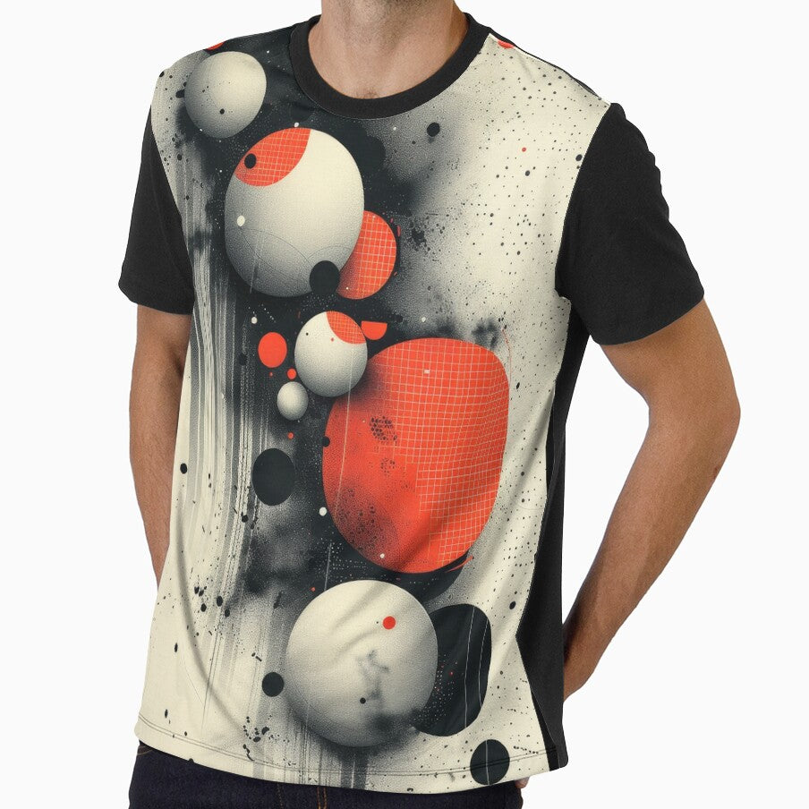 Abstract Red And White Circles In Space by RGShirtWorks
