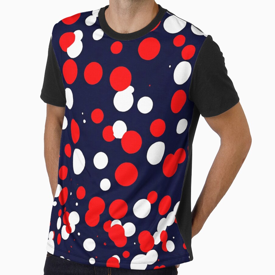 Overlapping red and white circles on a navy background for a nautical-themed by Tchoice
