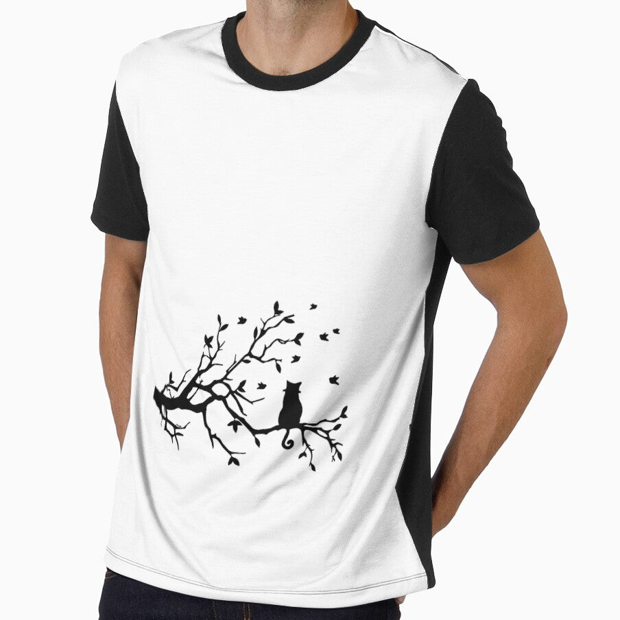 Cat in the Tree Design by derendesign Unisex , , , Long Sleeve Tee