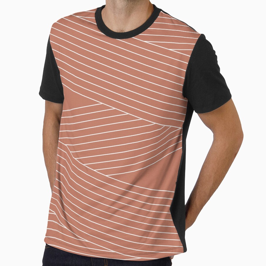 Line art in Mid Century style - terracotta color by BattaAnastasia