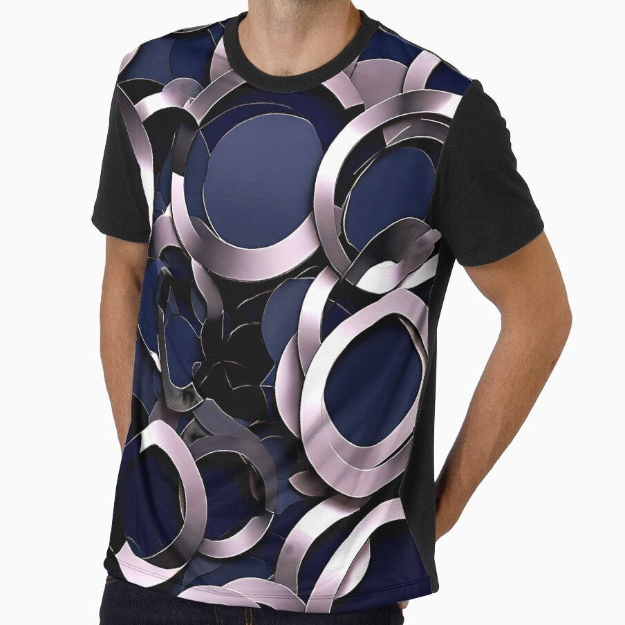 Overlapping circles in navy and silver for a sleek, modern by Tchoice