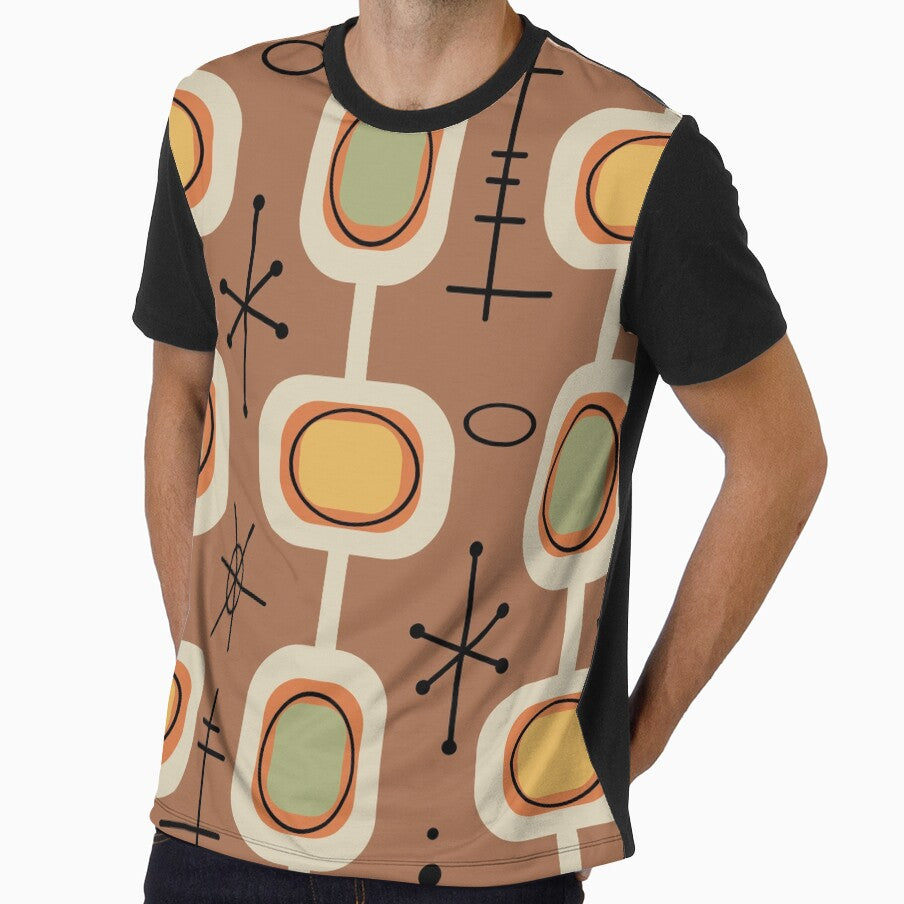 Space Age Geometric Art Multicolored Brown by thepixelgarden