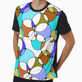 Neurographic Joy Abstract Overlapping Shapes Blue Brown Olive Avocado Green by thecolorbirdie