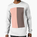 Minimalist Peach and Dark Brown Color Block Geometric Art by pluielegere