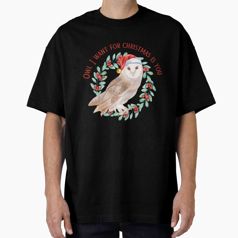 Owl I Want For Christmas Is You by TheFunDistrict Unisex , , , Long Sleeve Tee