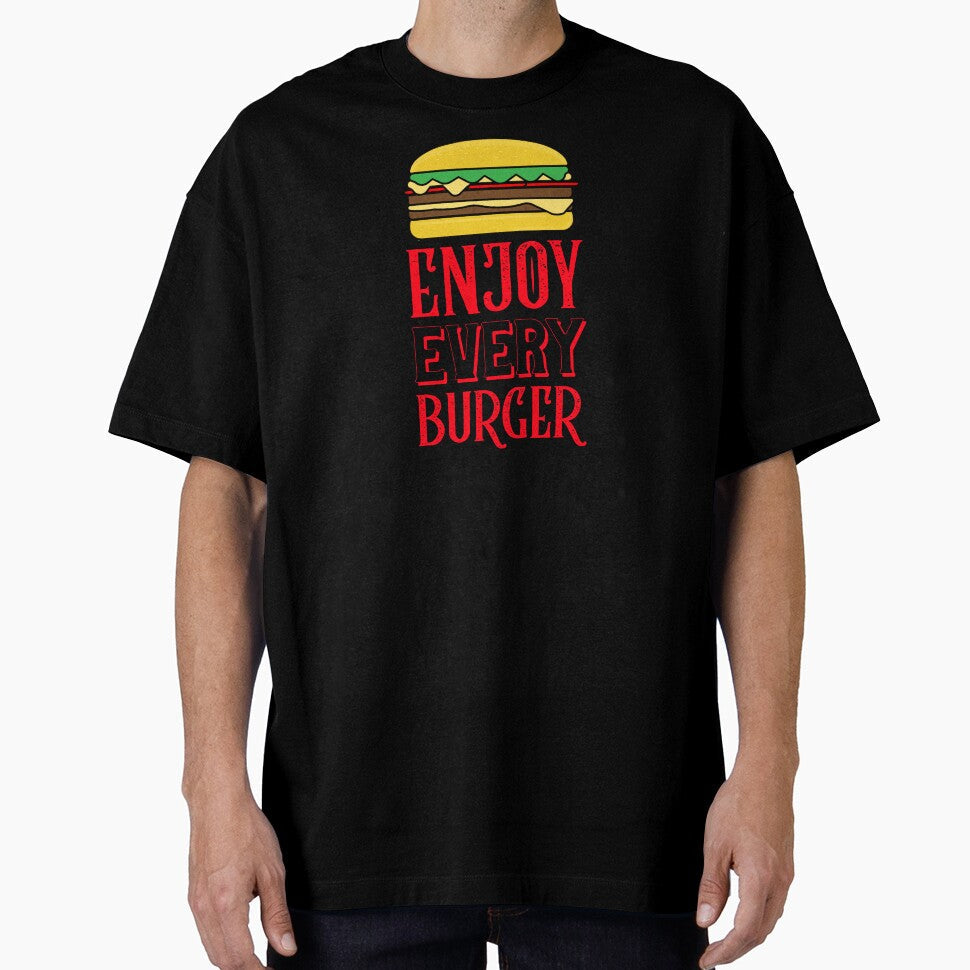 Enjoy Your Burger sticker Design by PositiveStudio Unisex , , , Long Sleeve Tee