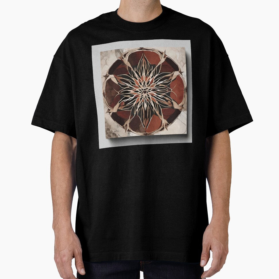 Ember Veil – Radiant Marble Mandala by Solara Meridian Studio