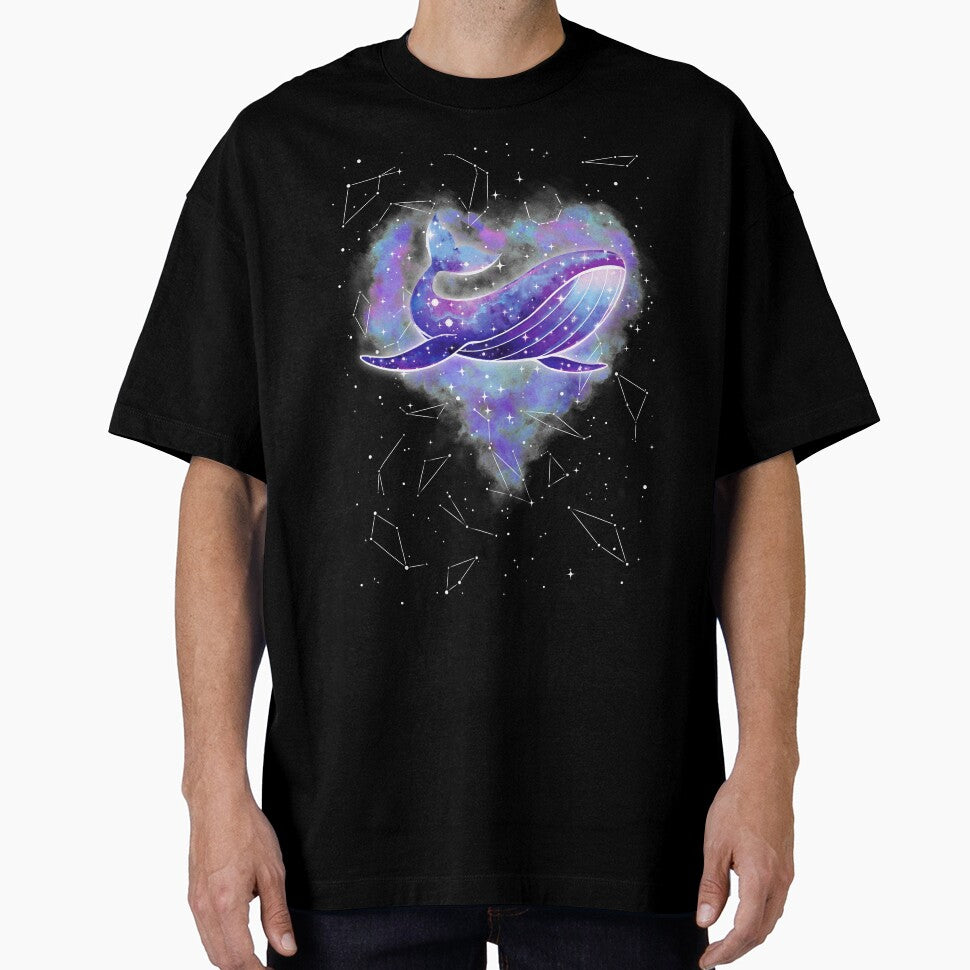 Purple Galaxy Space Whale Heart by rubydian