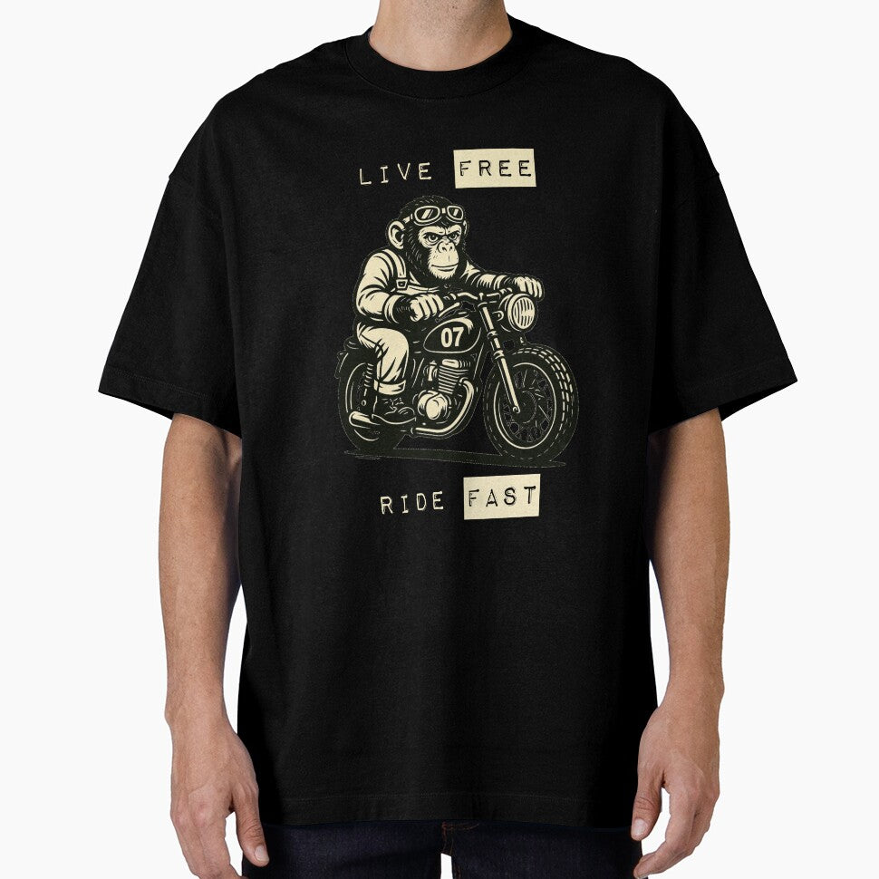 Monkey on motorcycle by NerdvanaDsg Unisex , , , Long Sleeve Tee