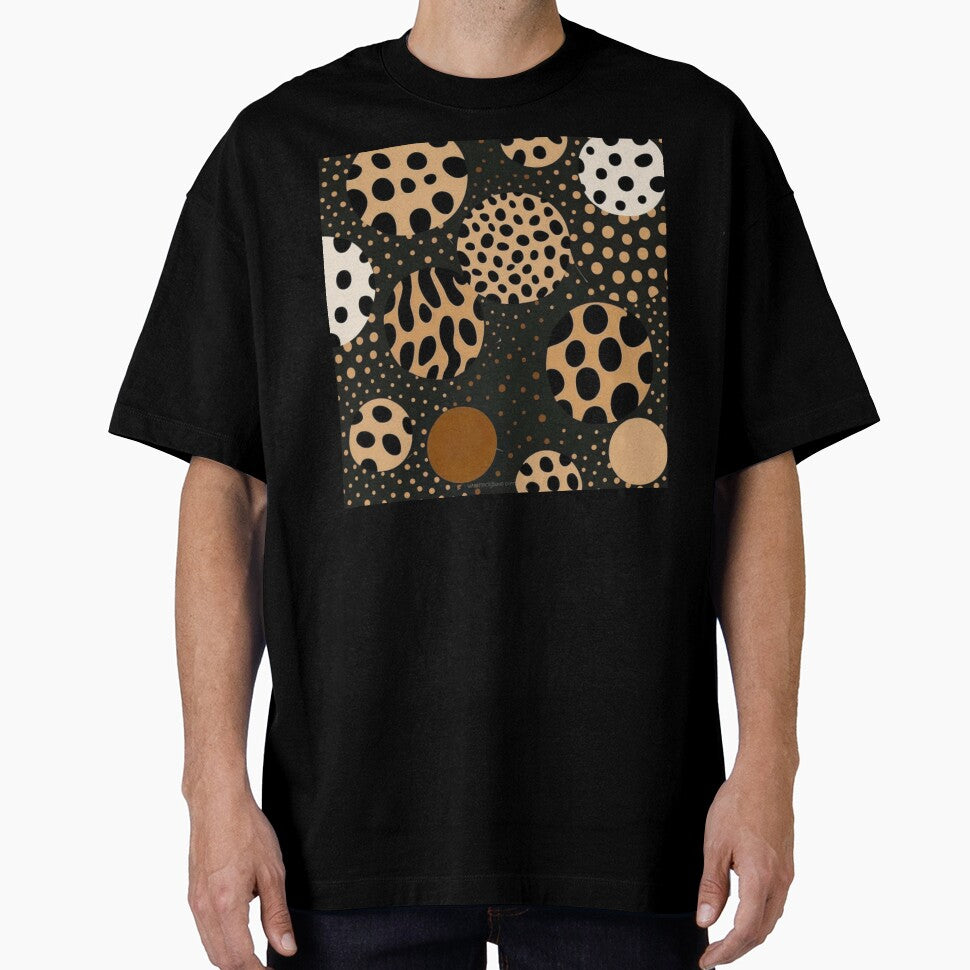 Retro Polka Dot Circles in Earth Tones with Animal Print Style by PaintbrushPlace