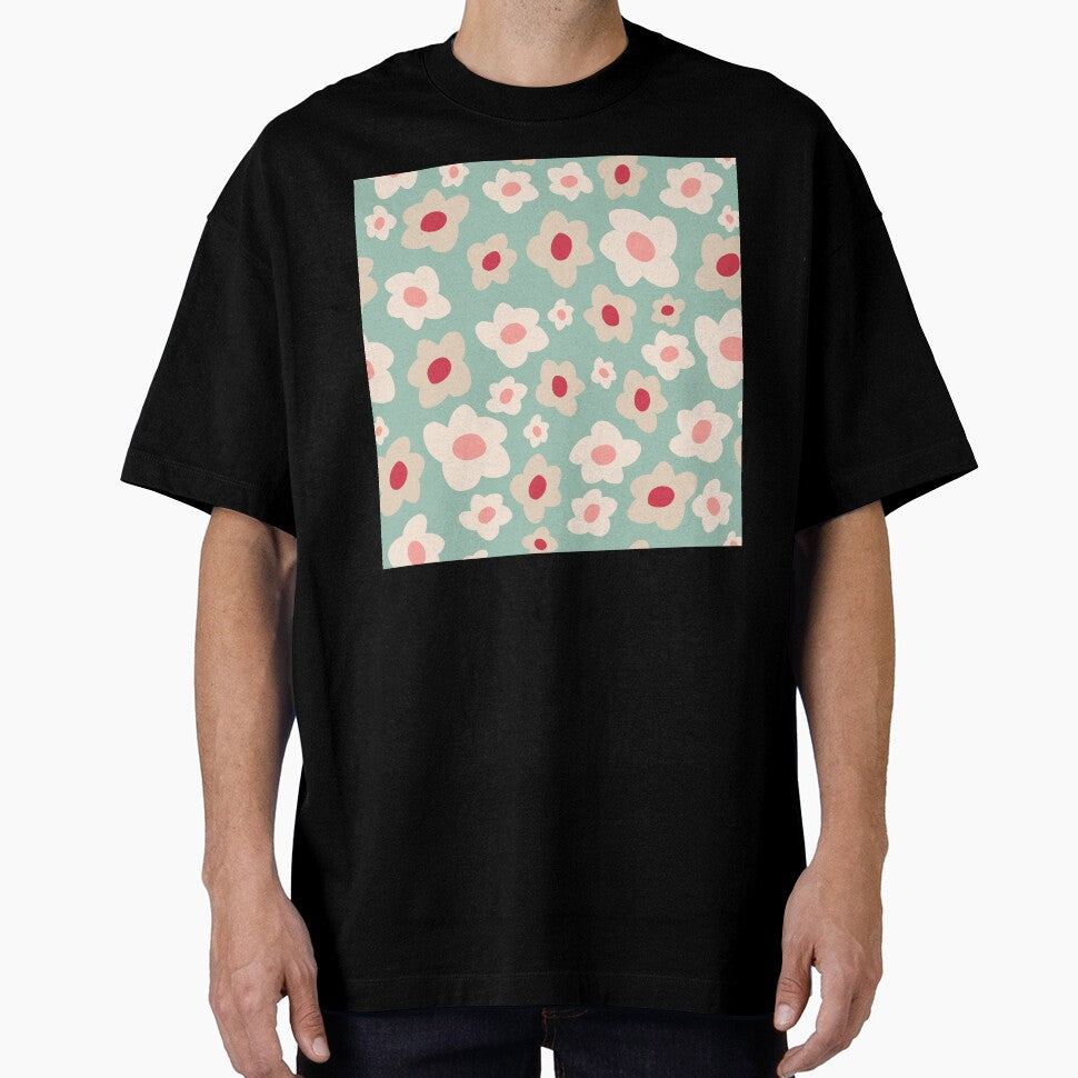 Retro Floral Surface Pattern Teal & Pink by scorpiolane