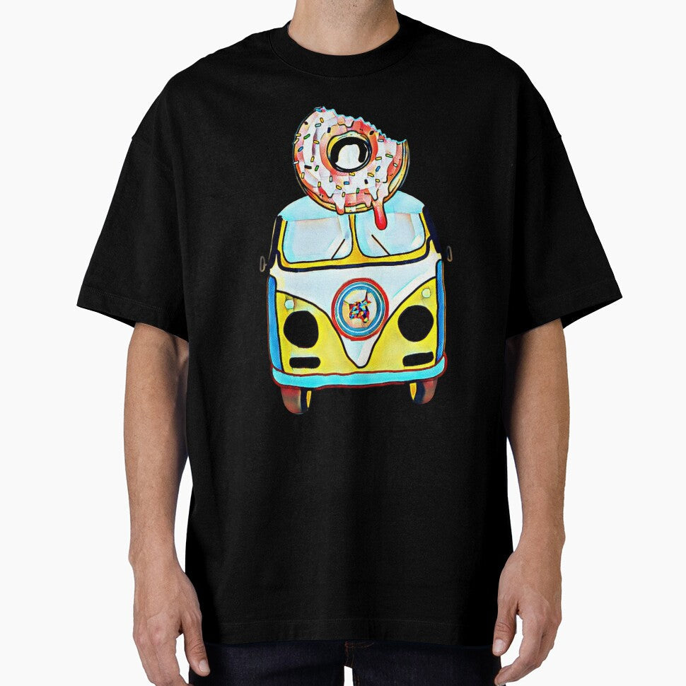donut car donut cartoon by Prapan Unisex , , , Long Sleeve Tee