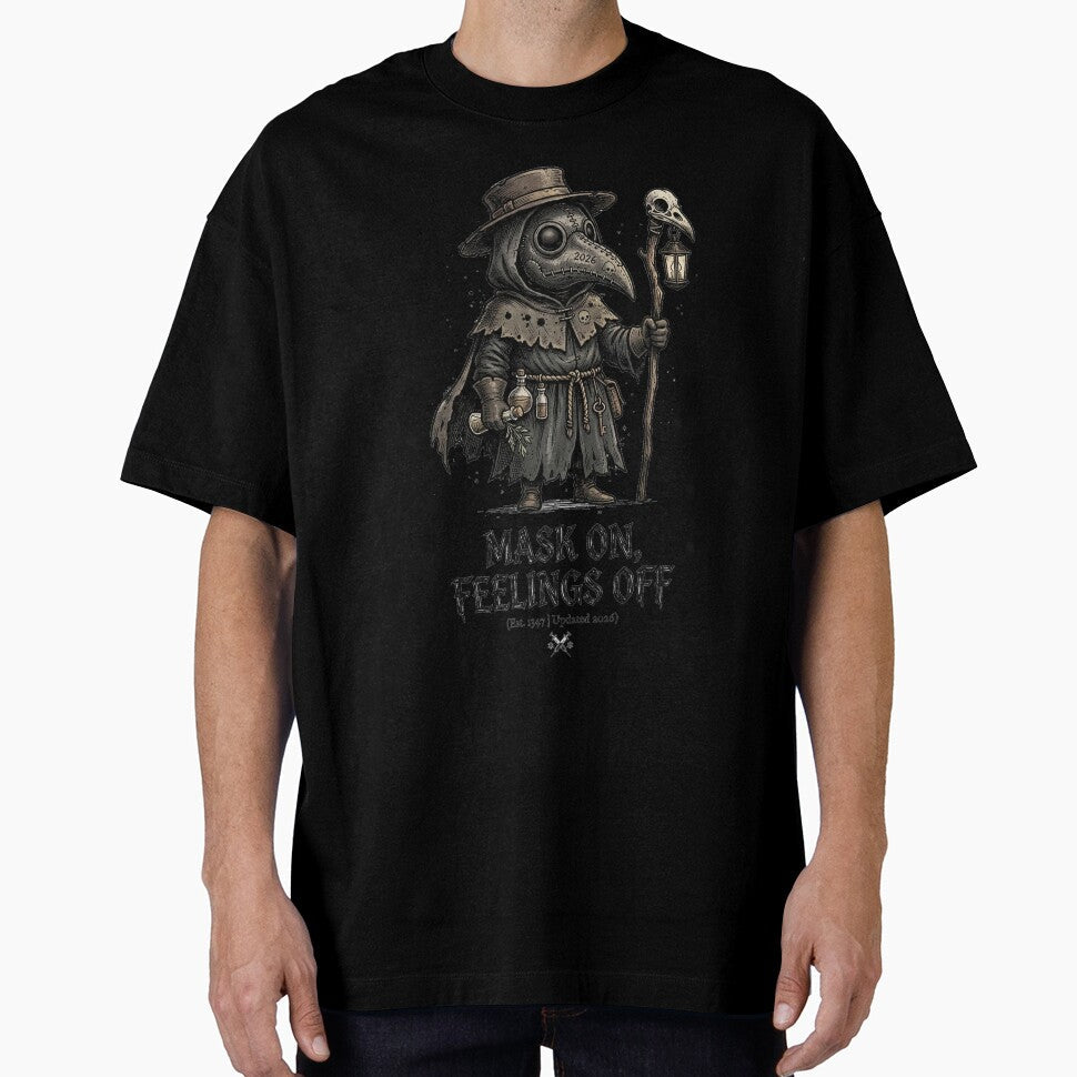The Modern Plague Doctor: "Mask On, Feelings Off" by DeadlyWhisper Unisex , , , Long Sleeve Tee