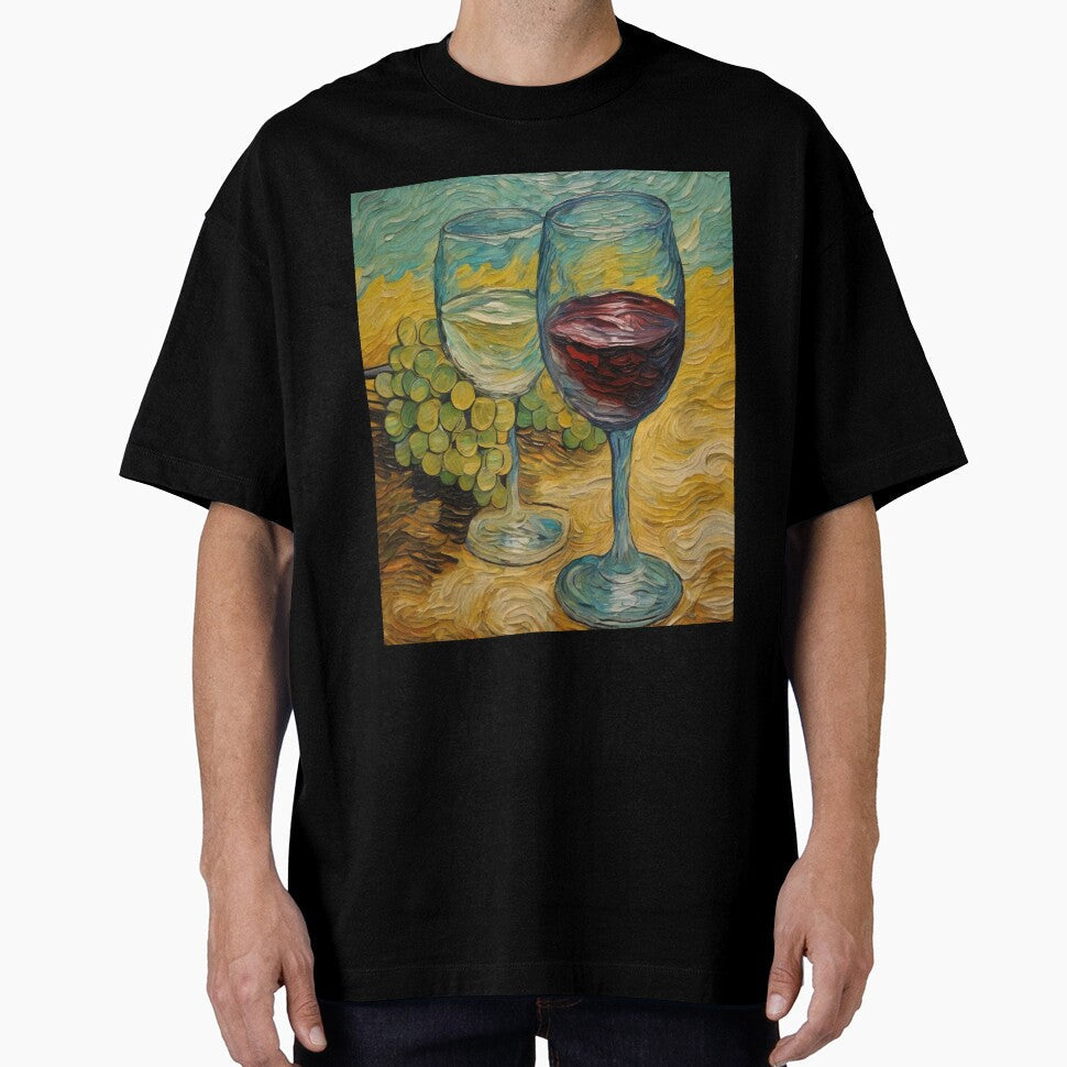 "Red and White Wine Glasses" by Artisticanvas Unisex , , , Long Sleeve Tee