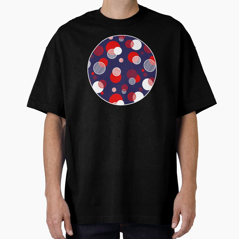 Red, White and Blue Abstract Circles by ColorPopArtBoutique