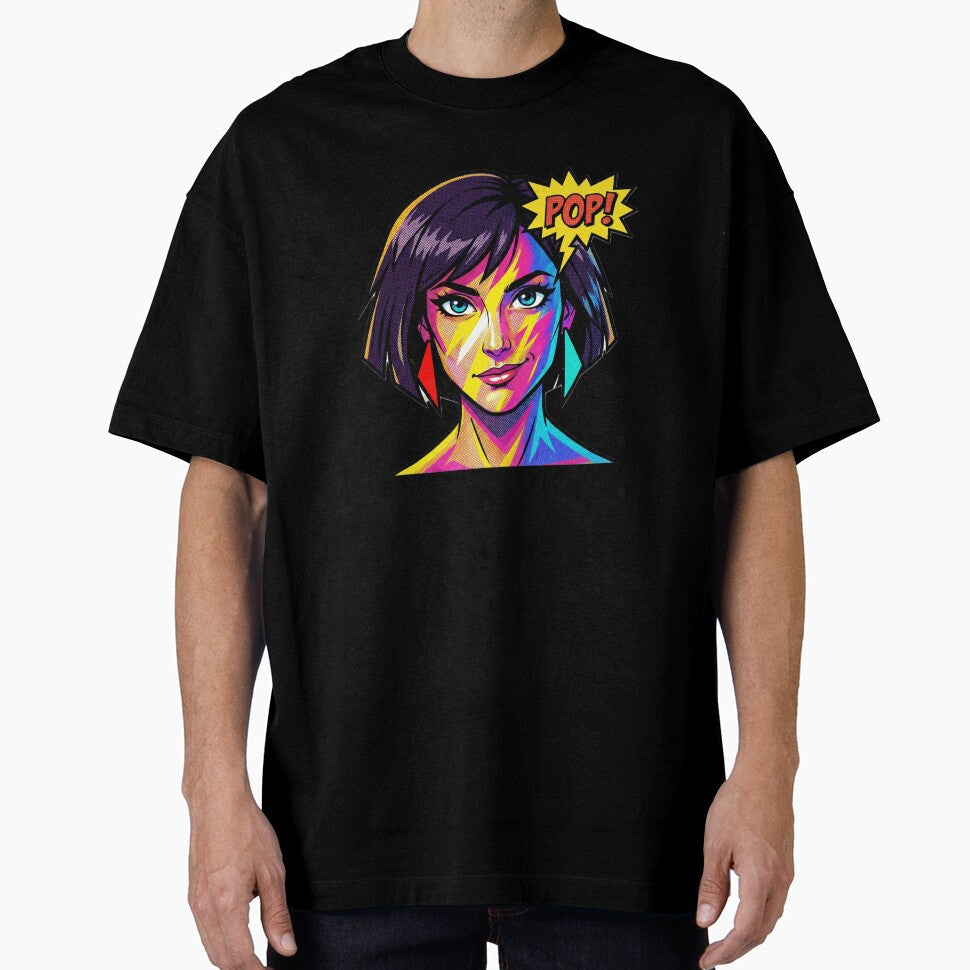 Retro Pop Art Comic Woman – 80s Style Illustration by popartshop Unisex , , , Long Sleeve Tee