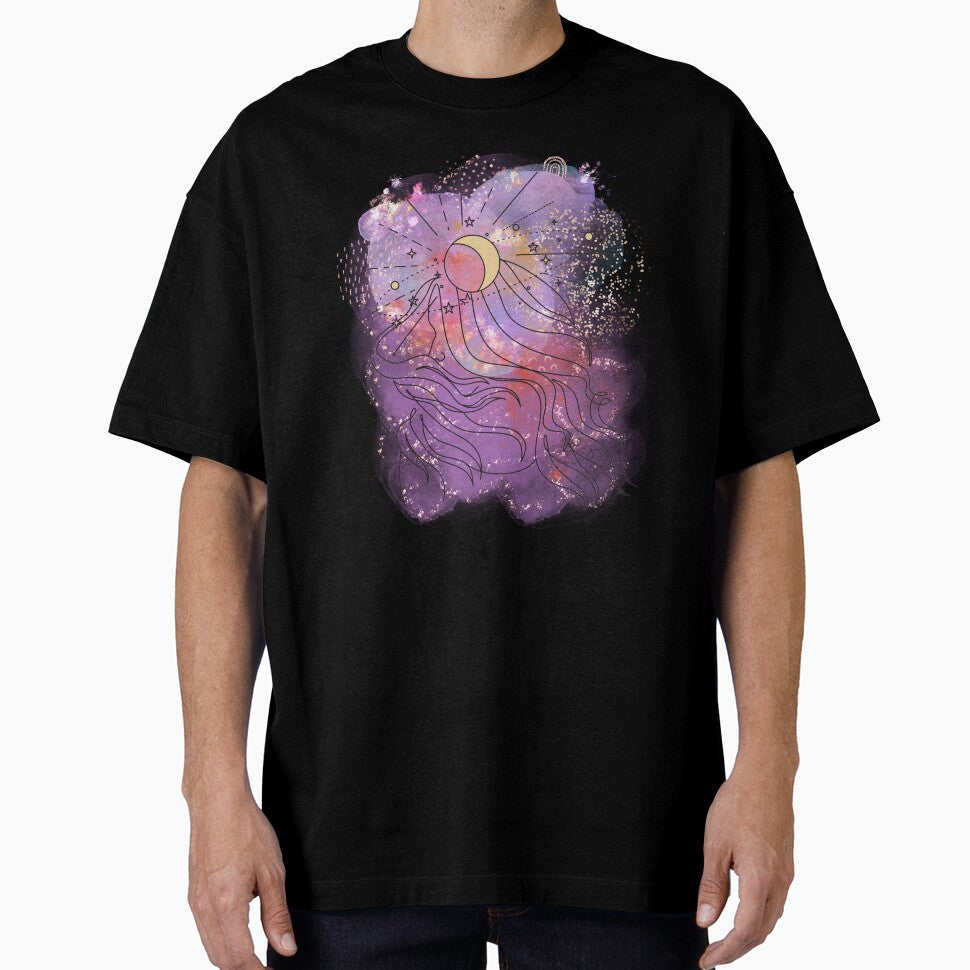 Woman With Moon And Stars, Space Galaxy Overlay by ORA_ORA