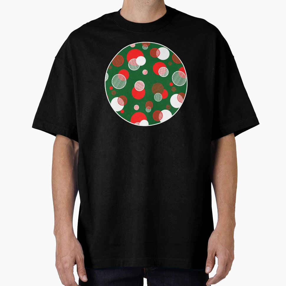 Red and Green Abstract Christmas Circles by ColorPopArtBoutique