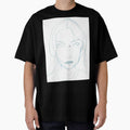 Female Portrait — Minimalist Teal Ink Contour Line Drawing by essentialink