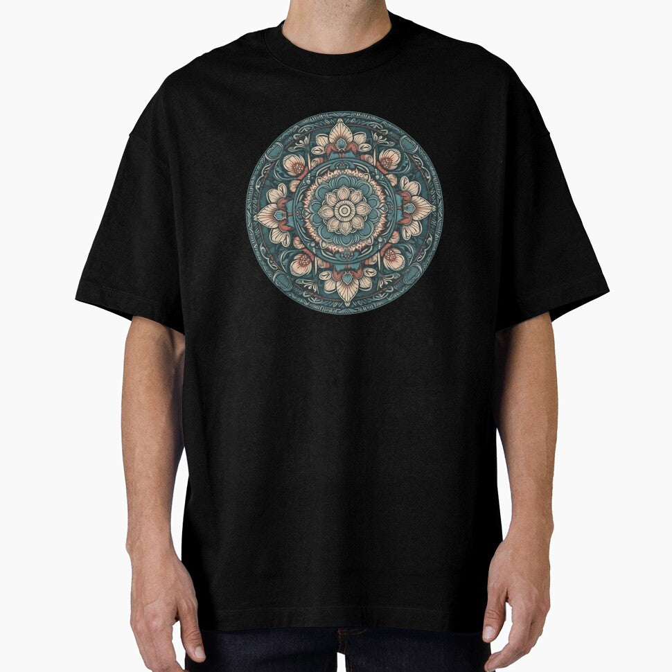 Sacred Flower Mandala - Zen Geometric Patterns in Cool Earth Tones by AncientArkana