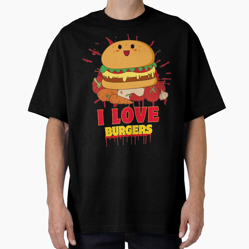 I Love Burgers by BangerSupply Unisex , , , Long Sleeve Tee