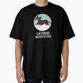 Dachshund Through The Snow Funny Christmas Puns (Dark BG) by punnybone Unisex , , , Long Sleeve Tee