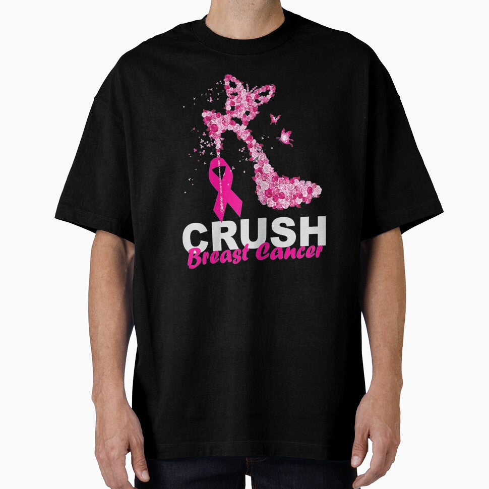 Womens High Heel Crush Breast Cancer Awareness by GiselleShop Unisex , , , Long Sleeve Tee